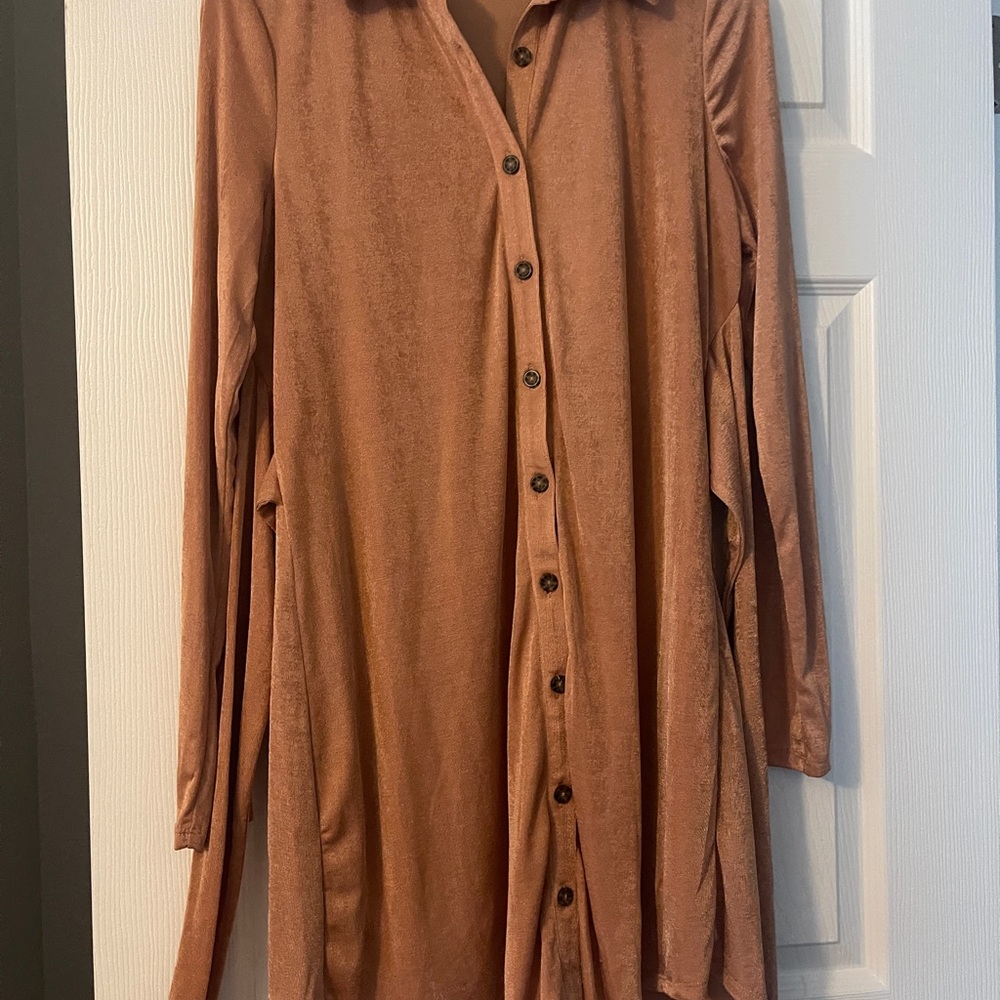 Rust Button-Up Long Sleeve Shirt